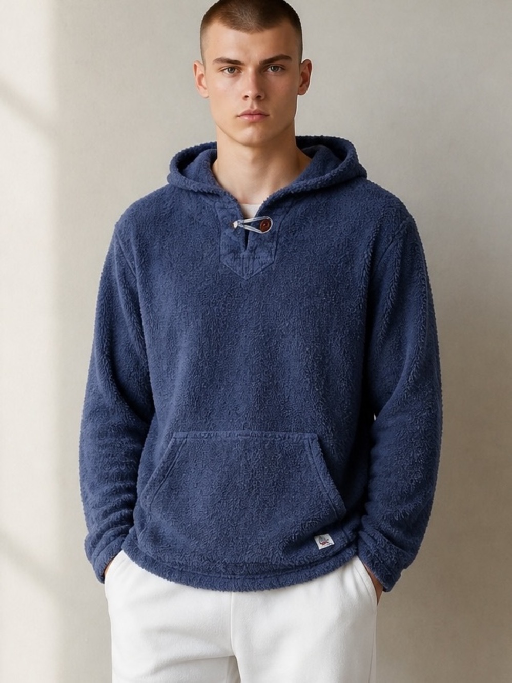 Birdwell Beach Britches Baja Terry Cloth Hoodie Blue Small